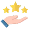 satisfied customer giving positive review